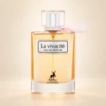 نمای بطری عطر الحمبرا لا ویواسیته با زمینه کرم