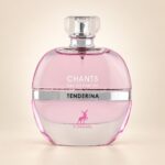 نمای بطری عطر الحمبرا شانتس تندرینا با زمینه کرم
