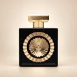 نمای بطری عطر لطافه نبراس با زمینه کرم