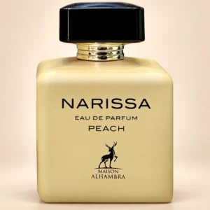 نمای تکمیلی عطر الحمبرا ناریسا پیچ با زمینه کرم